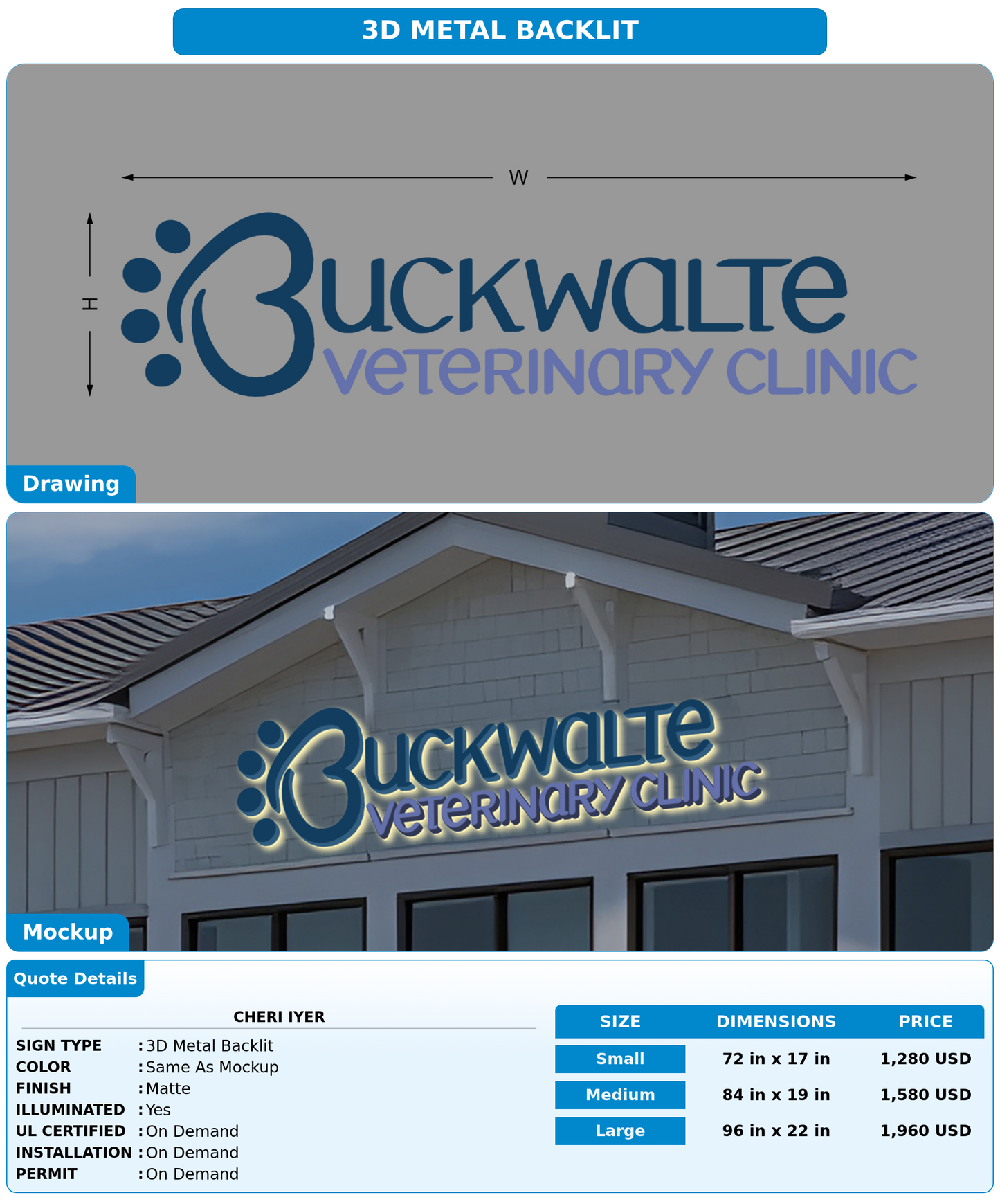 CUSTOM MOCKUP SIGN FOR Cheri Iyer