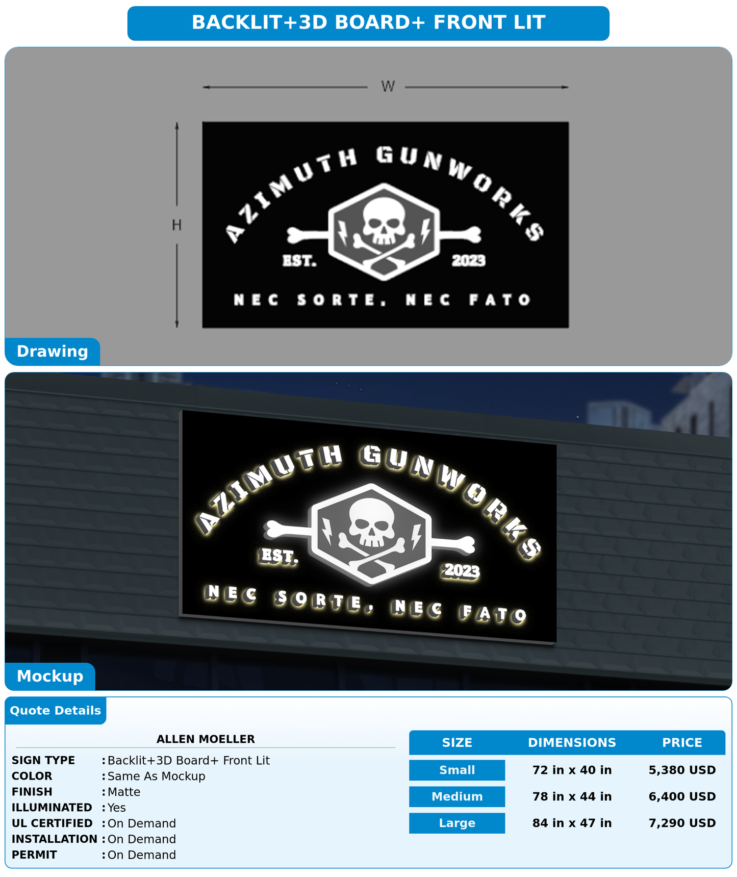 CUSTOM MOCKUP SIGN FOR Allen Moeller