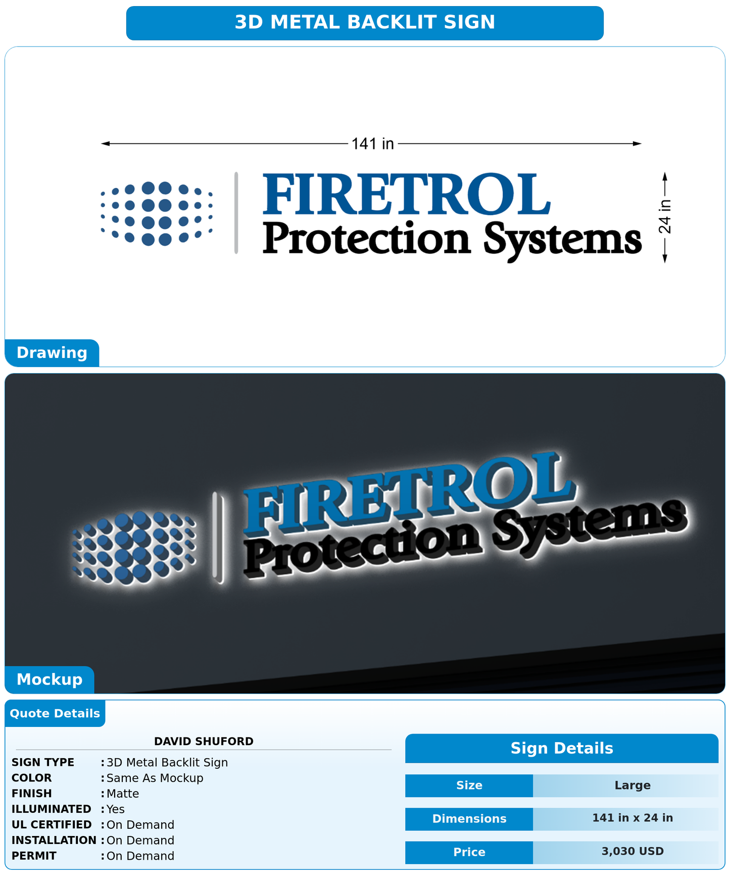 CUSTOM MOCKUP SIGN FOR David Shuford