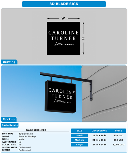 CUSTOM MOCKUP SIGN FOR Claire Schommer
