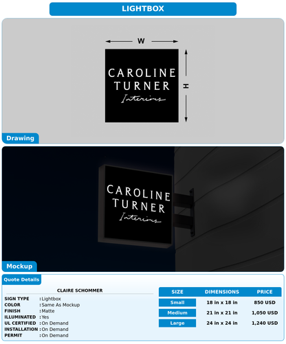 CUSTOM MOCKUP SIGN FOR Claire Schommer