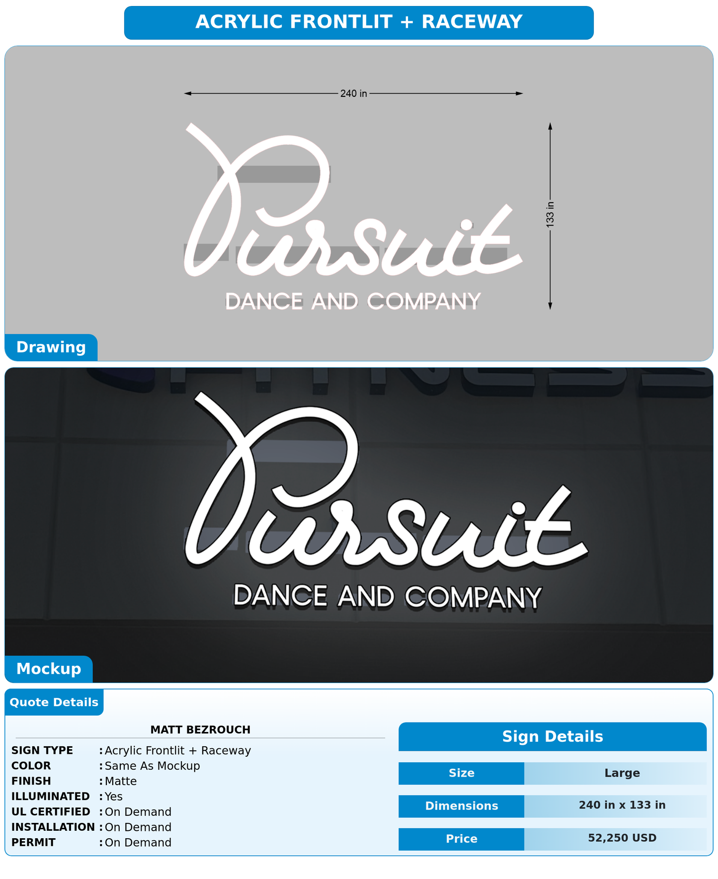 CUSTOM MOCKUP SIGN FOR Matt Bezrouch
