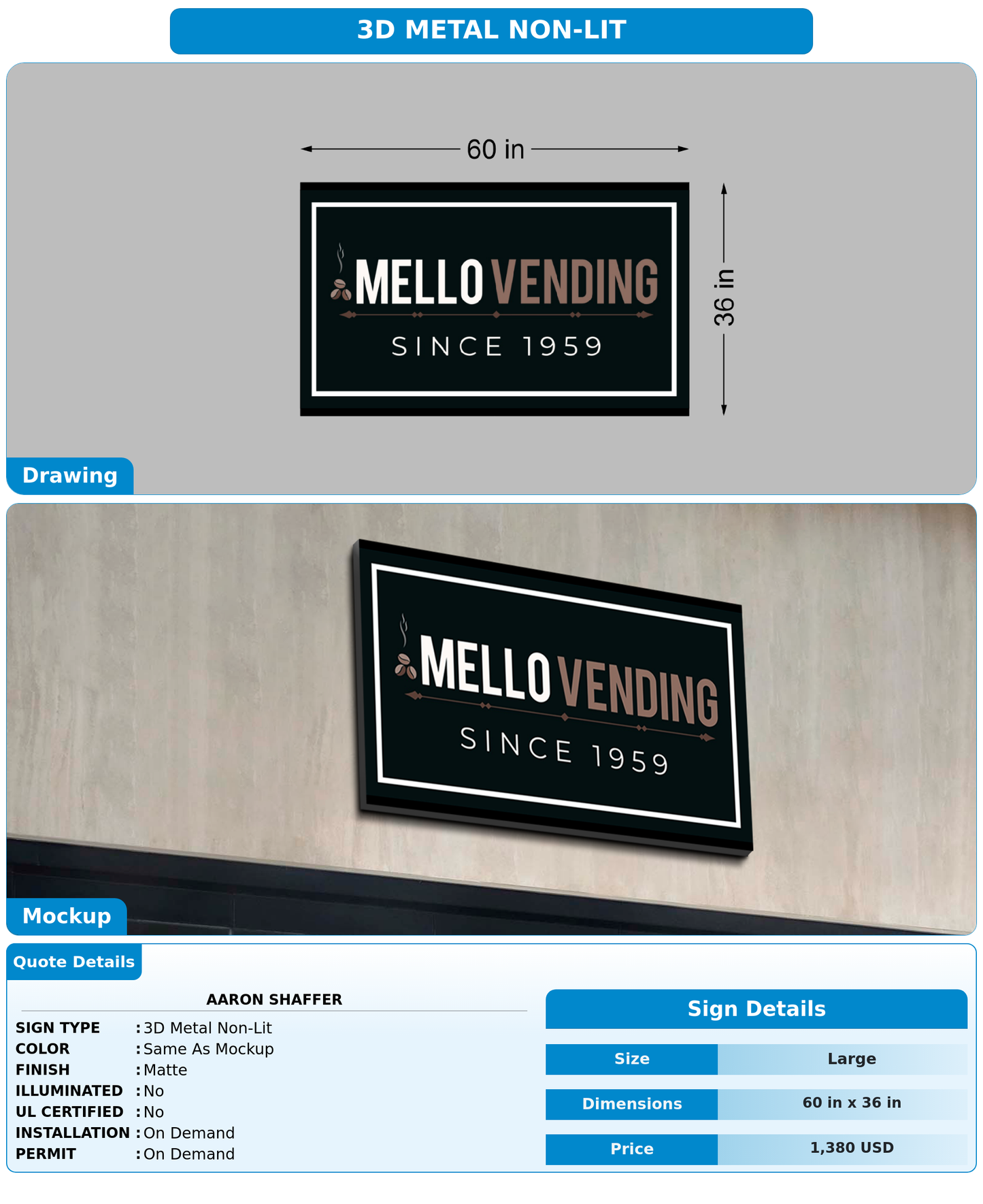CUSTOM MOCKUP SIGN FOR Aaron shaffer