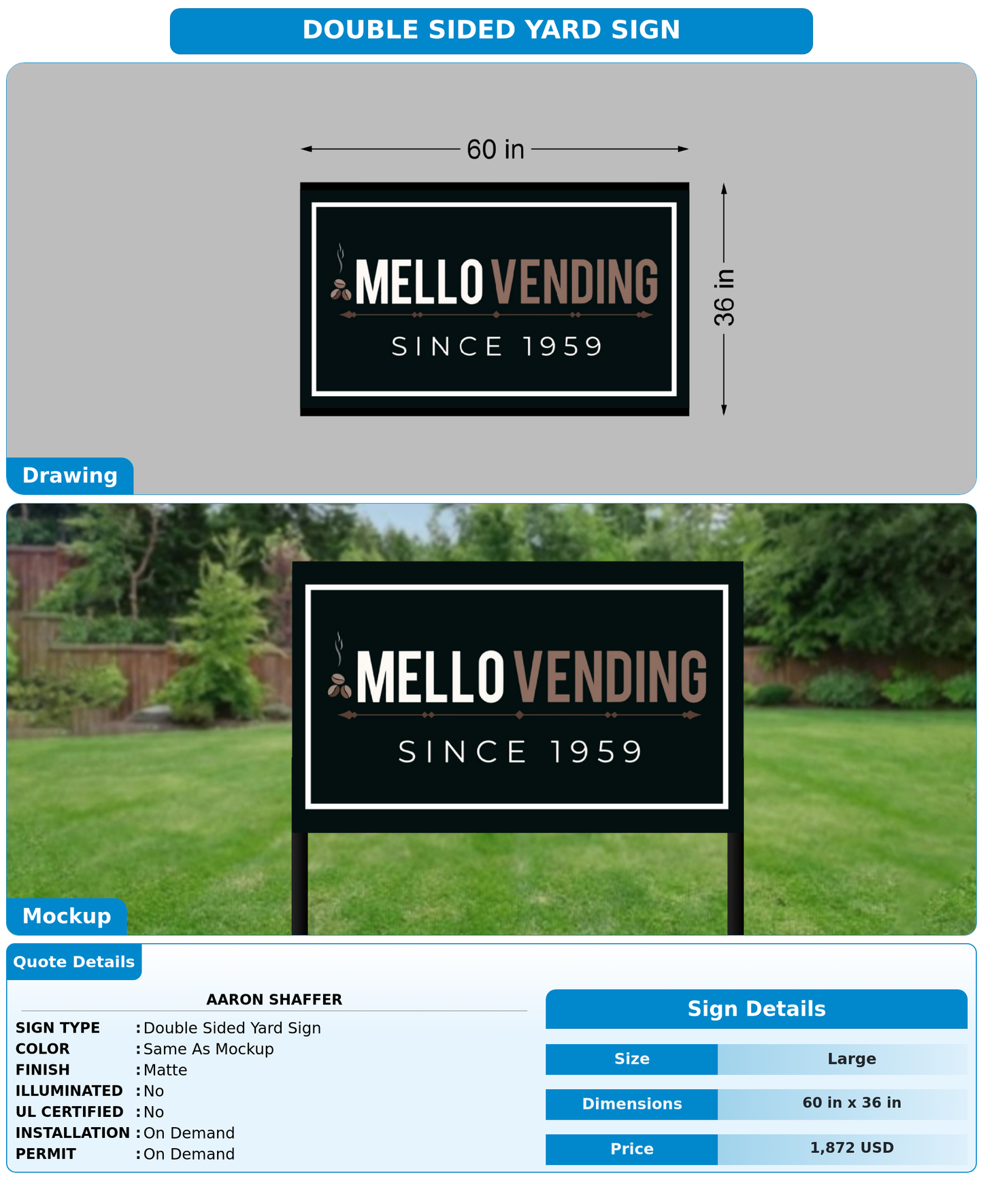 CUSTOM MOCKUP SIGN FOR Aaron shaffer