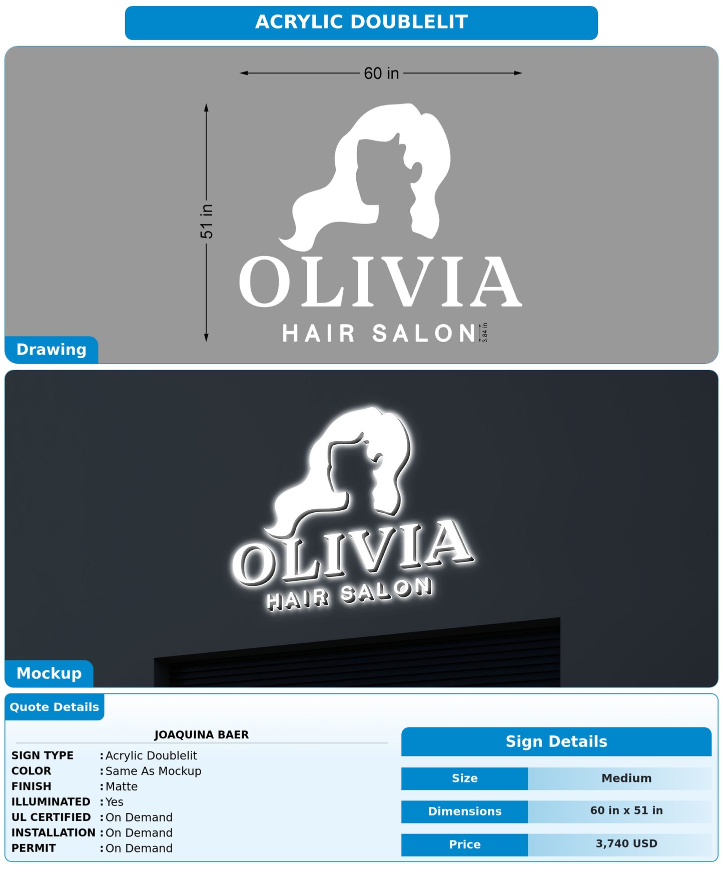 CUSTOM MOCKUP SIGN FOR Joaquina Baer