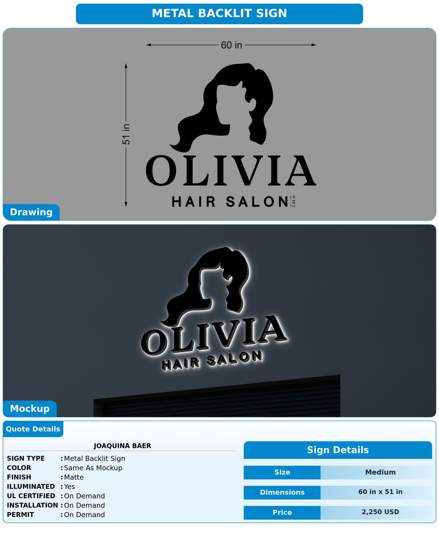 CUSTOM MOCKUP SIGN FOR Joaquina Baer