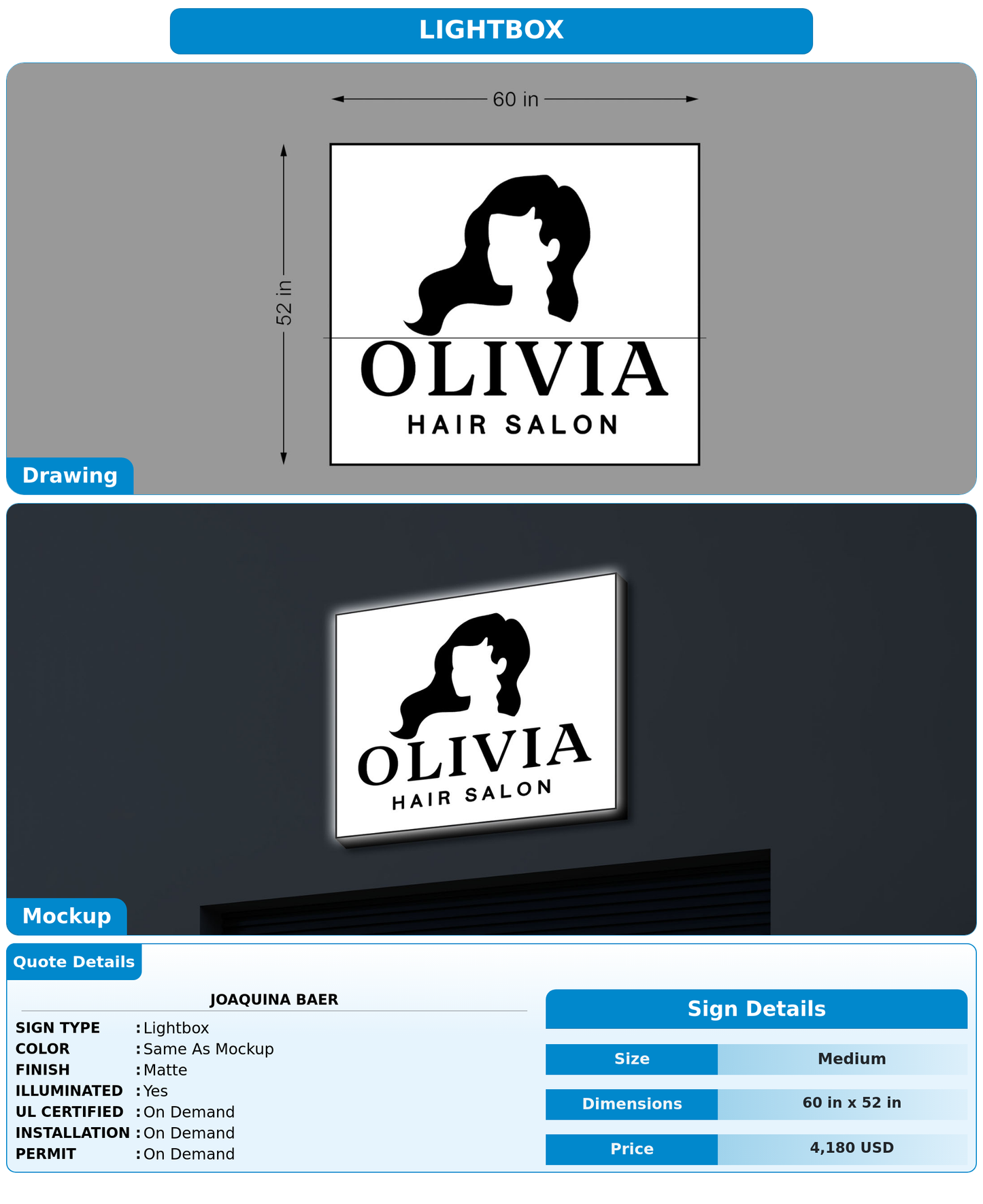 CUSTOM MOCKUP SIGN FOR Joaquina Baer