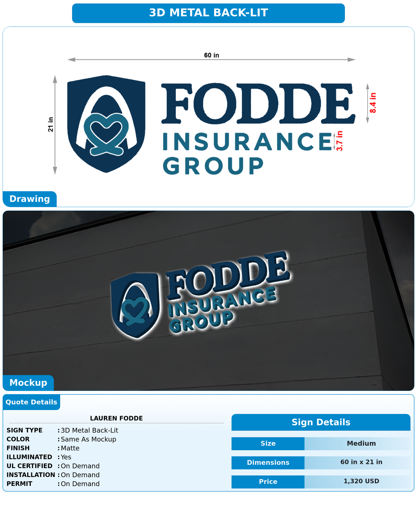 CUSTOM MOCKUP SIGN FOR Lauren Fodde