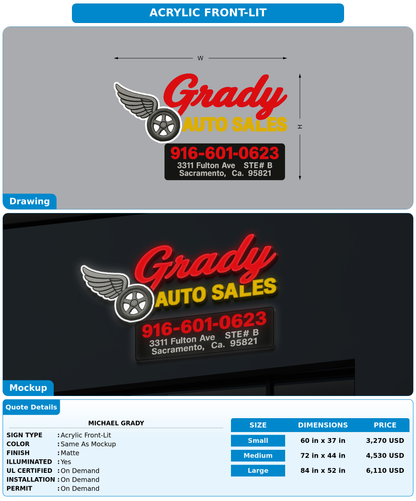 CUSTOM MOCKUP SIGN FOR Michael Grady