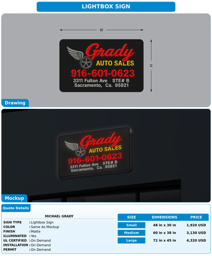 CUSTOM MOCKUP SIGN FOR Michael Grady