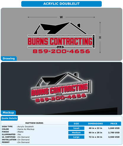 CUSTOM MOCKUP SIGN FOR Matthew Burns