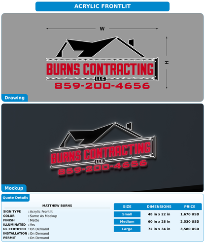 CUSTOM MOCKUP SIGN FOR Matthew Burns