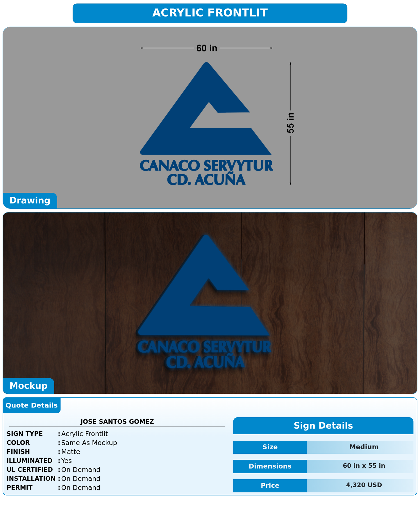 CUSTOM MOCKUP SIGN FOR Jose Santos Gomez
