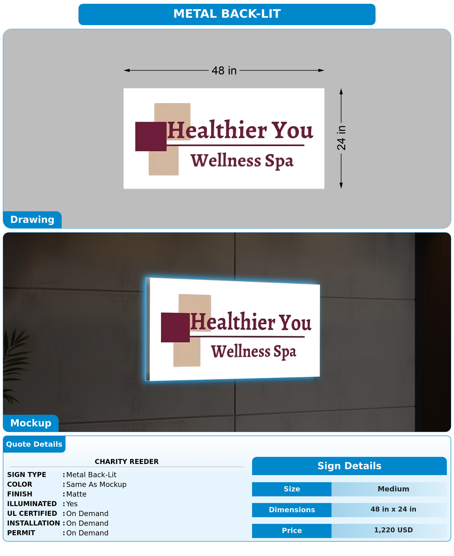 CUSTOM MOCKUP SIGN FOR Charity Reeder