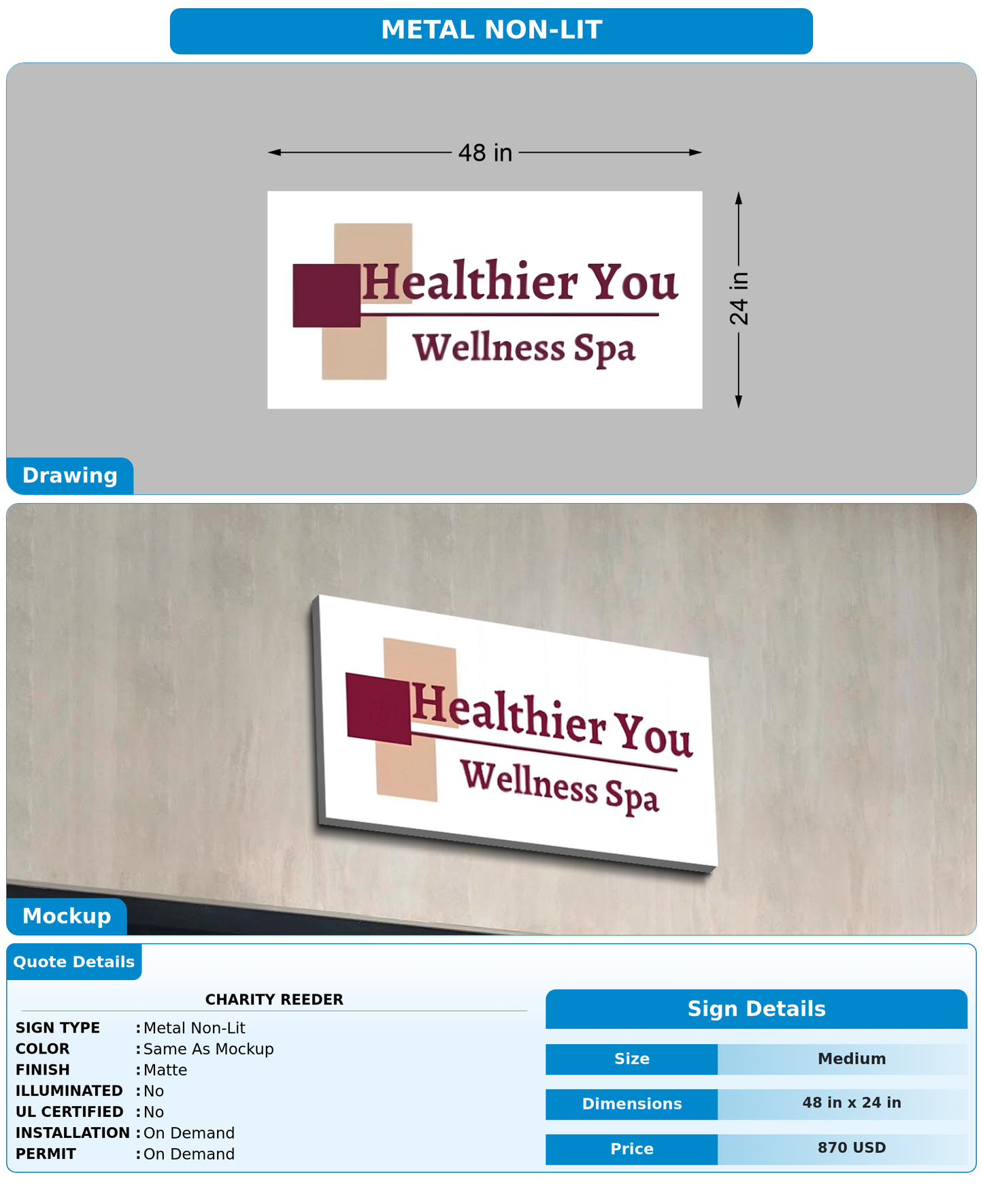 CUSTOM MOCKUP SIGN FOR Charity Reeder