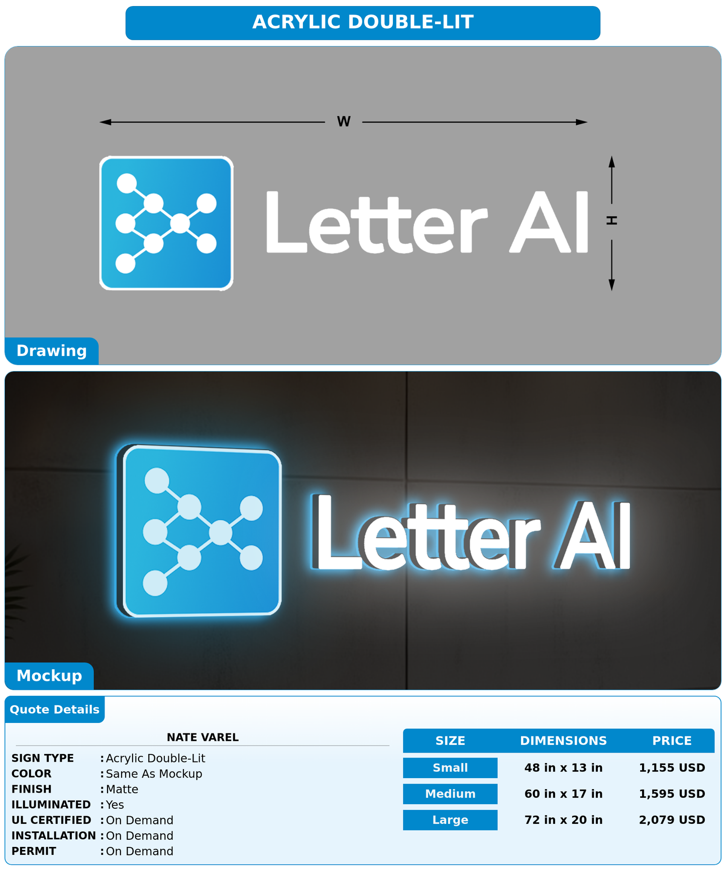 CUSTOM MOCKUP SIGN FOR Nate Varel