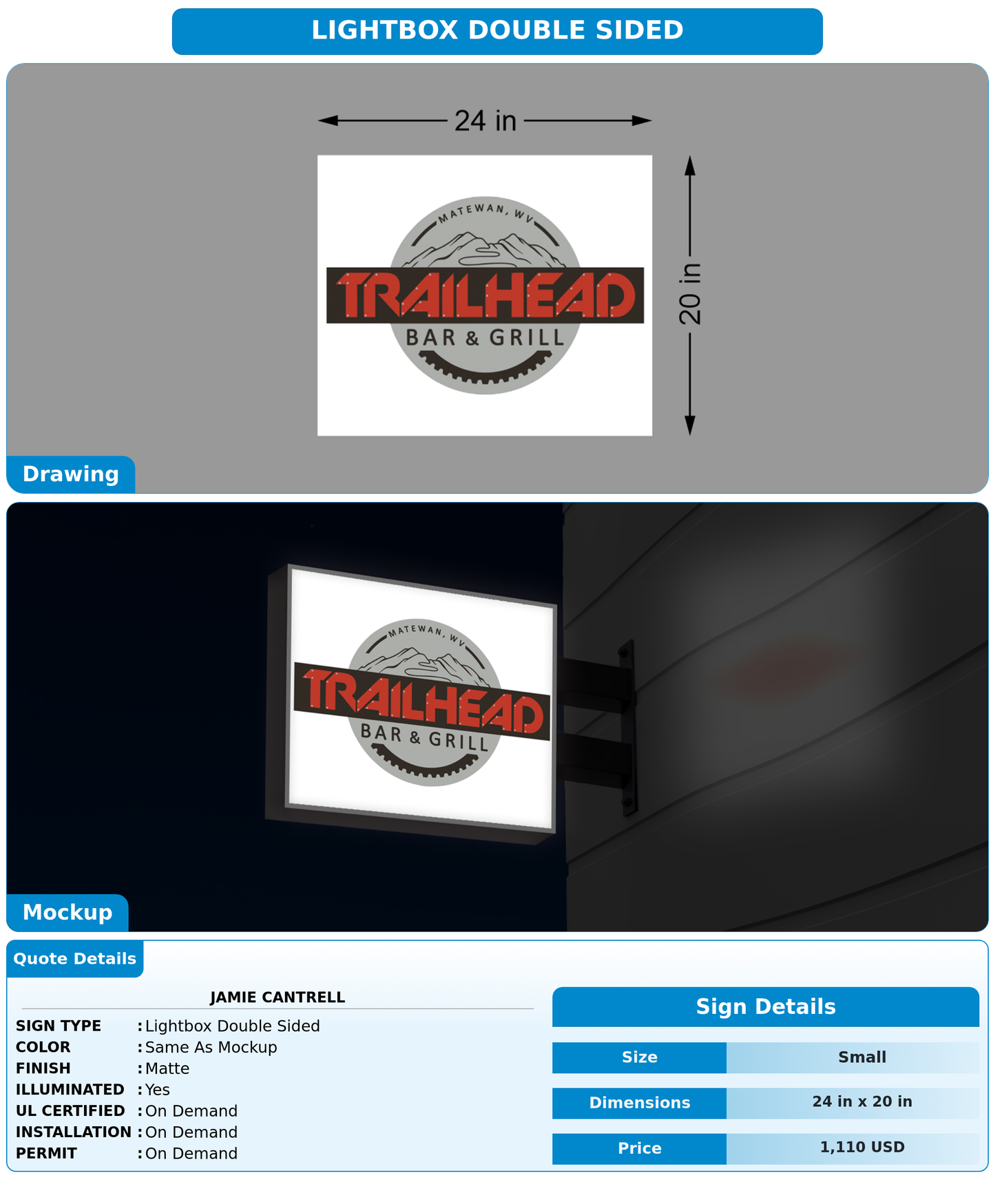 CUSTOM MOCKUP SIGN FOR Jamie Cantrell