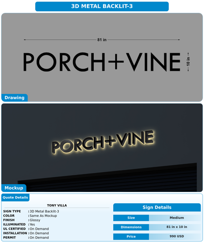 CUSTOM MOCKUP SIGN FOR Tony Villa