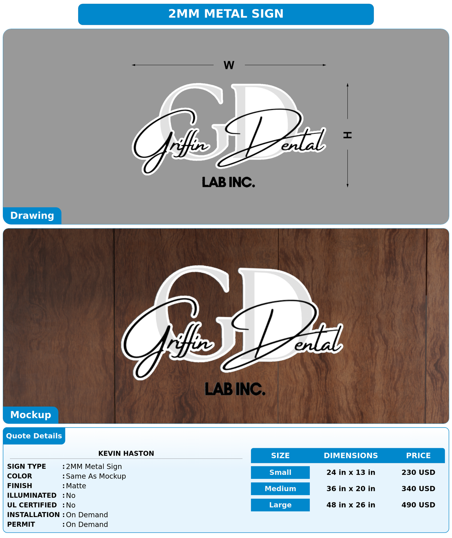 CUSTOM MOCKUP SIGN FOR Kevin Haston