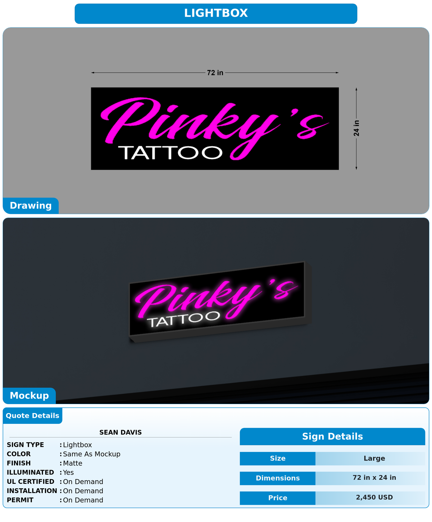CUSTOM MOCKUP SIGN FOR Sean davis