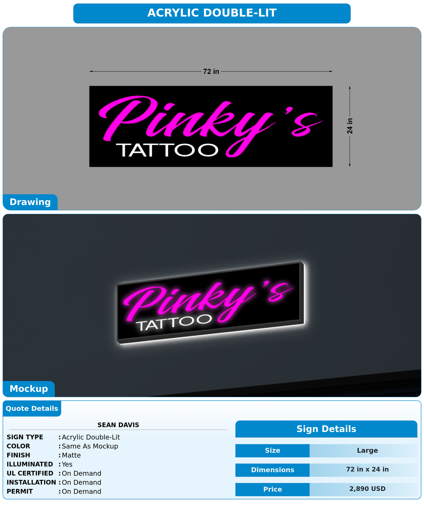 CUSTOM MOCKUP SIGN FOR Sean davis