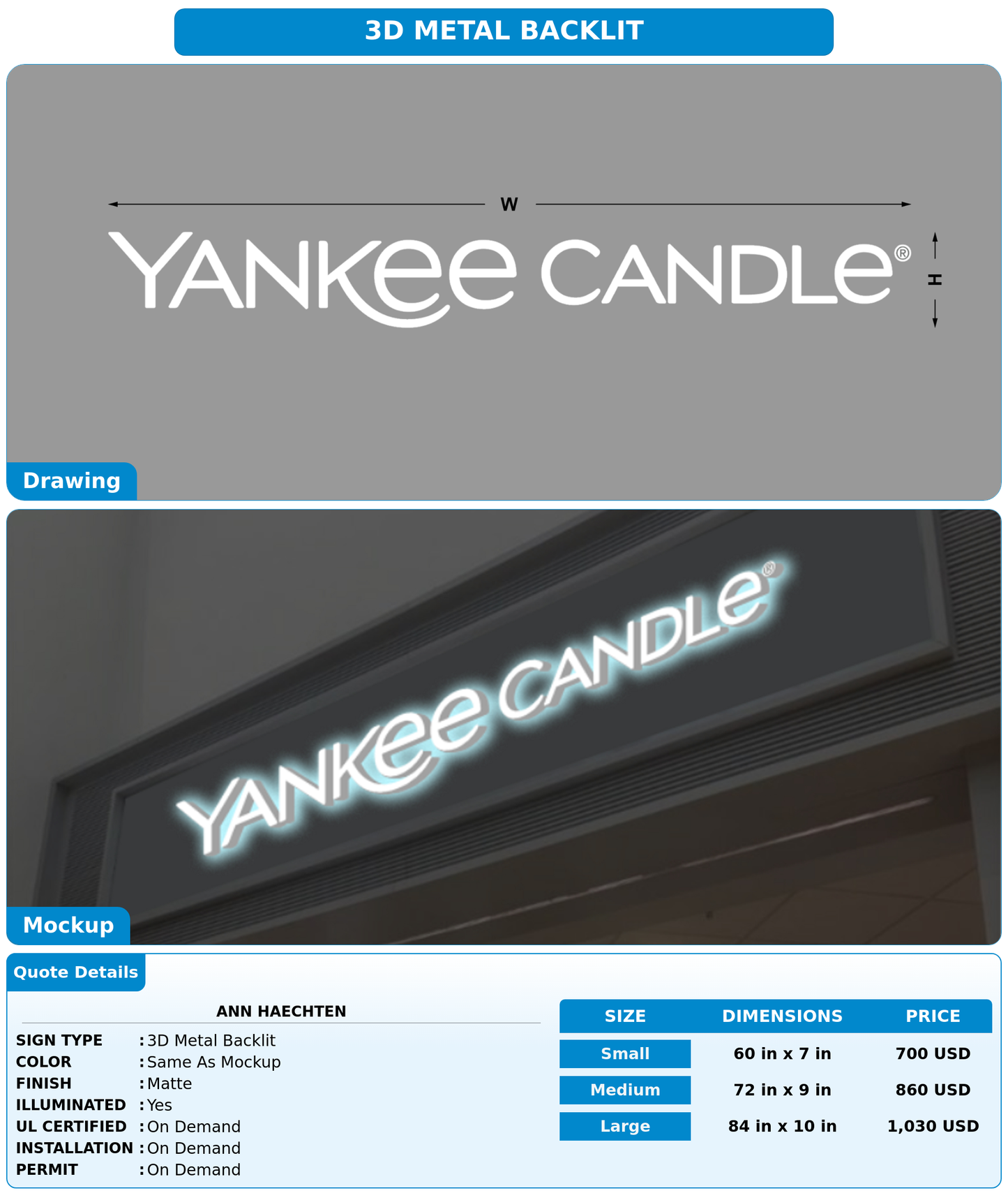 CUSTOM MOCKUP SIGN FOR Ann Haechten