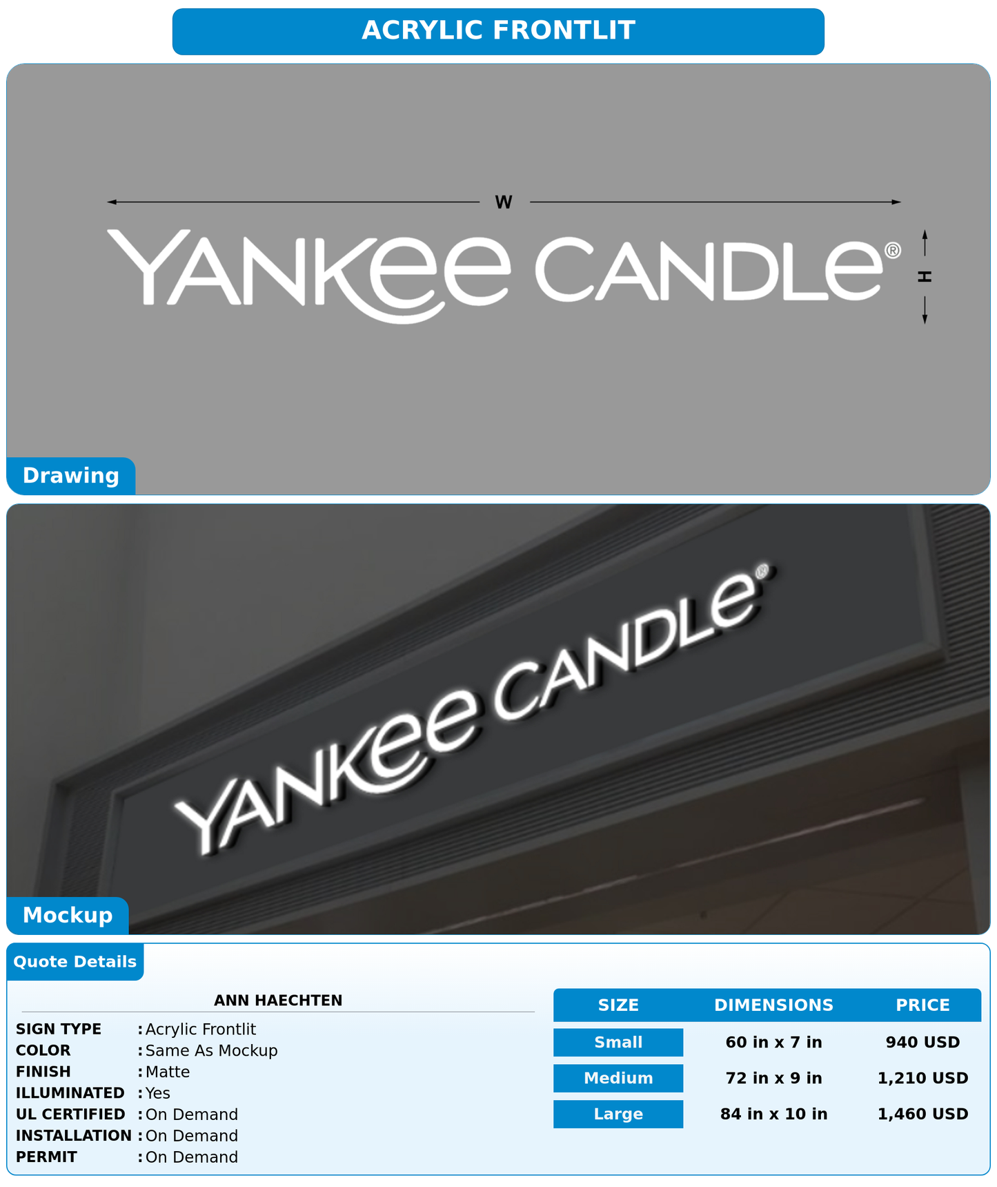 CUSTOM MOCKUP SIGN FOR Ann Haechten