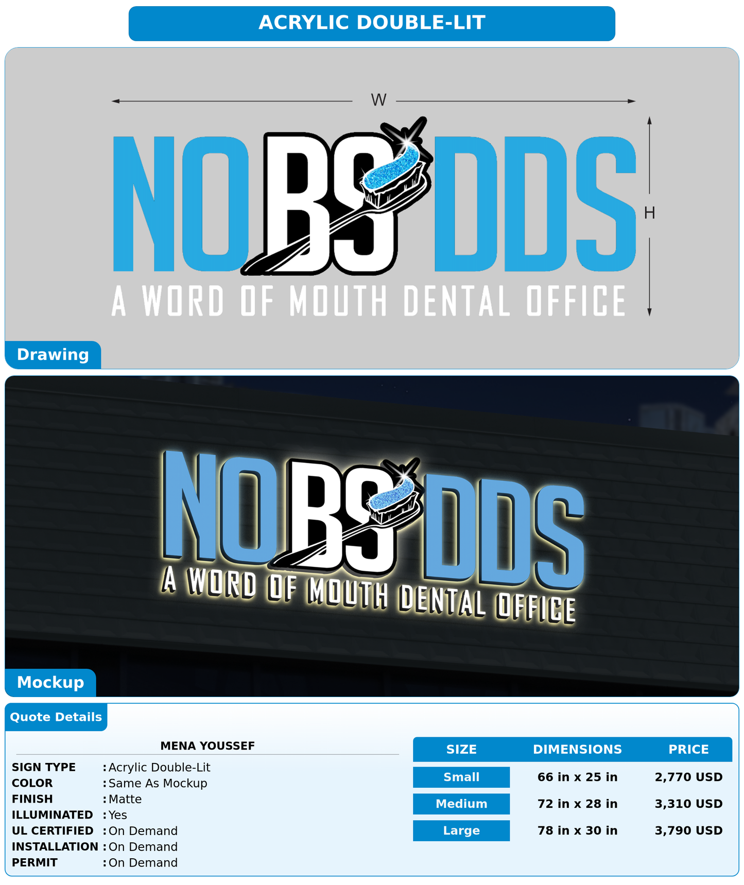 CUSTOM MOCKUP SIGN FOR Mena Youssef