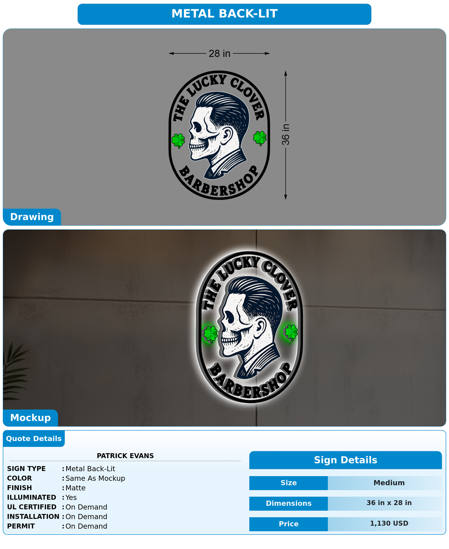 CUSTOM MOCKUP SIGN FOR Patrick Evans