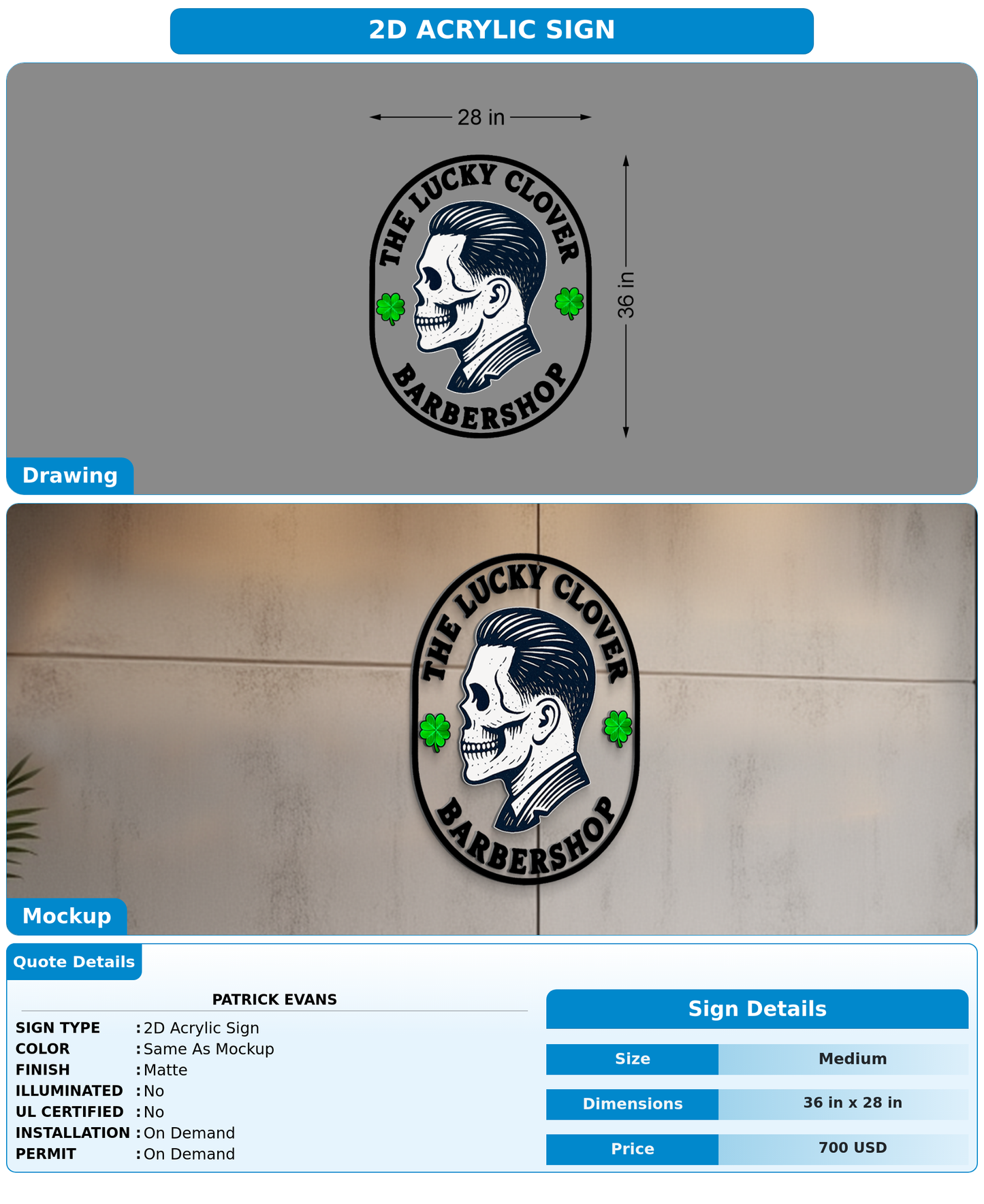 CUSTOM MOCKUP SIGN FOR Patrick Evans