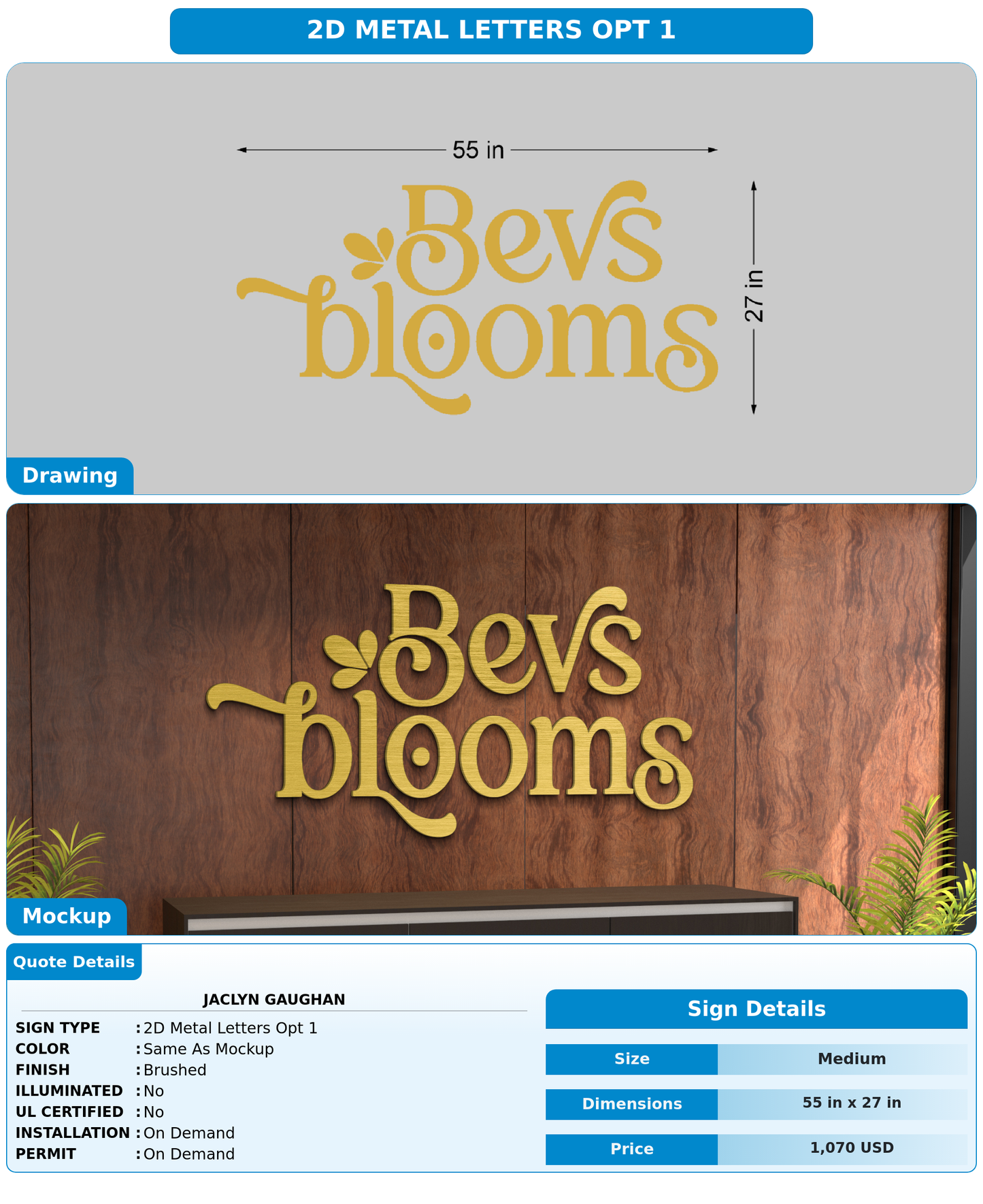 CUSTOM MOCKUP SIGN FOR Jaclyn Gaughan
