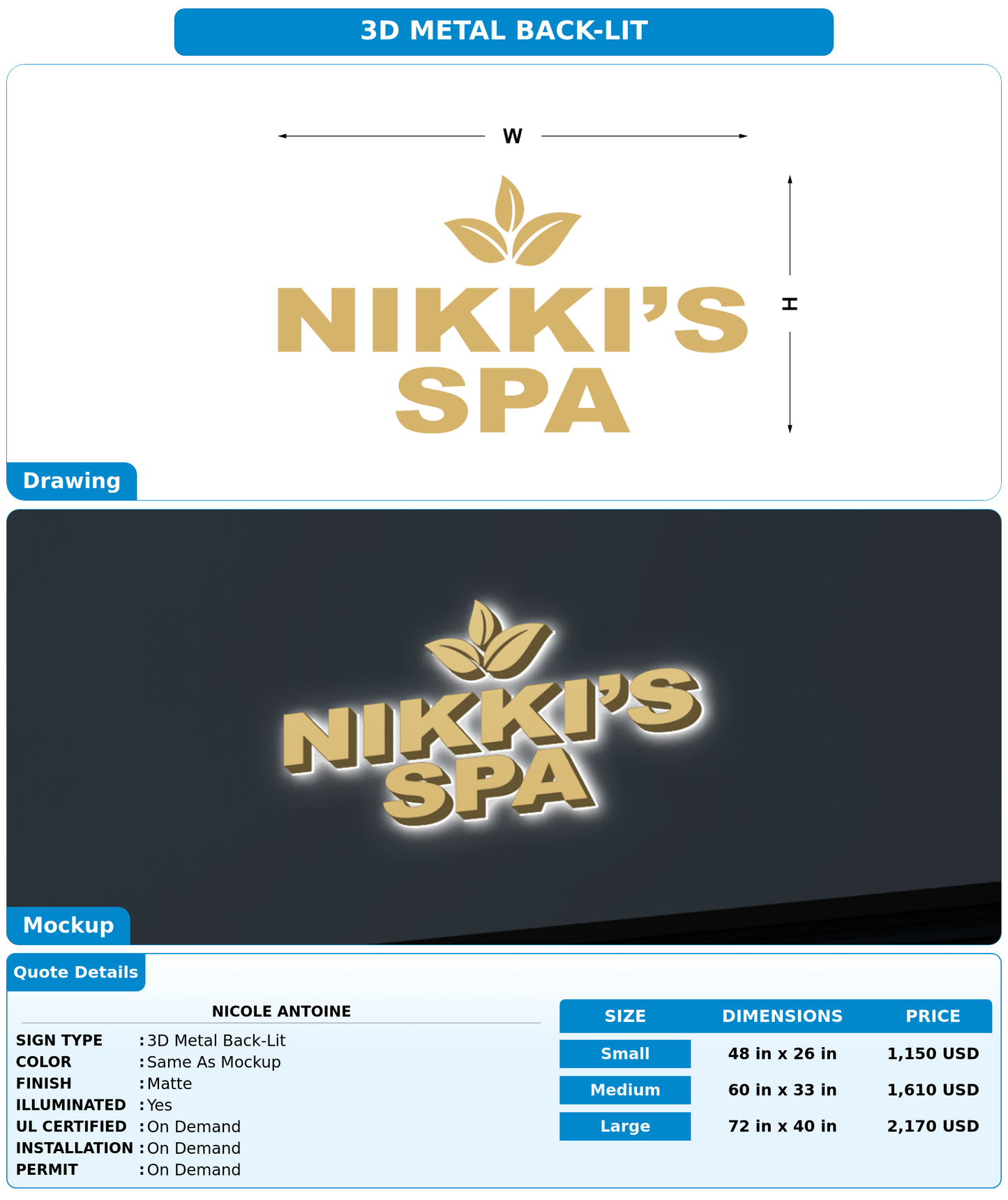 CUSTOM MOCKUP SIGN FOR Nicole Antoine