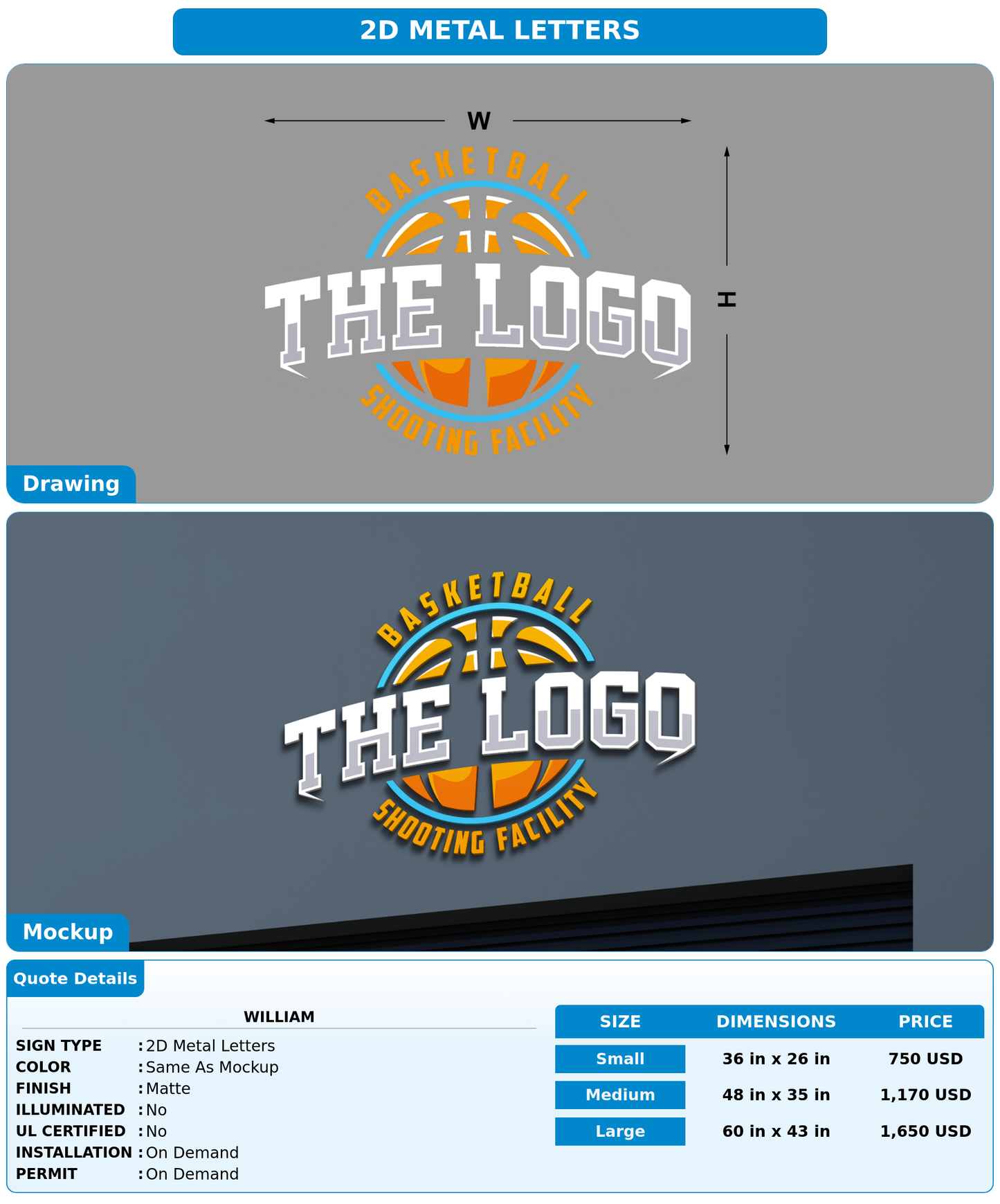 CUSTOM MOCKUP SIGN FOR william