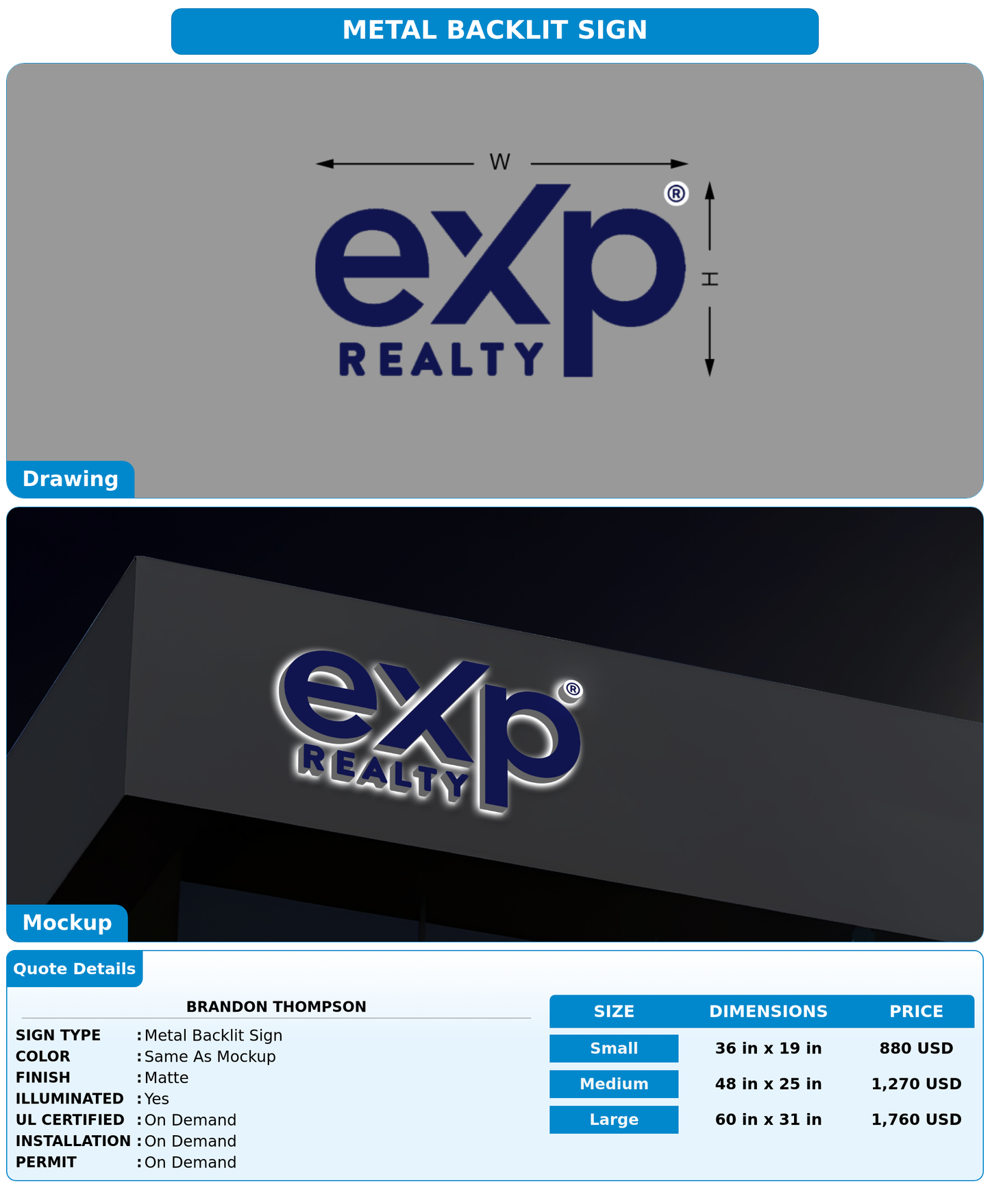 CUSTOM MOCKUP SIGN FOR brandon thompson