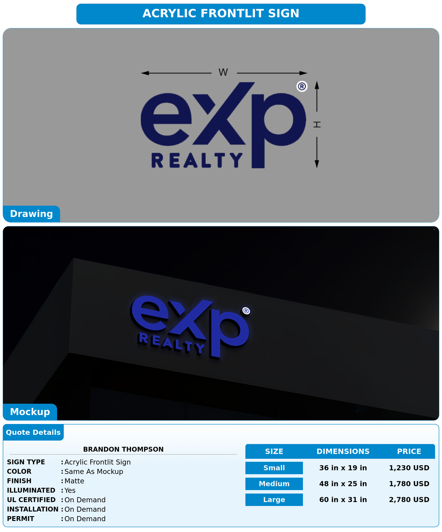 CUSTOM MOCKUP SIGN FOR brandon thompson