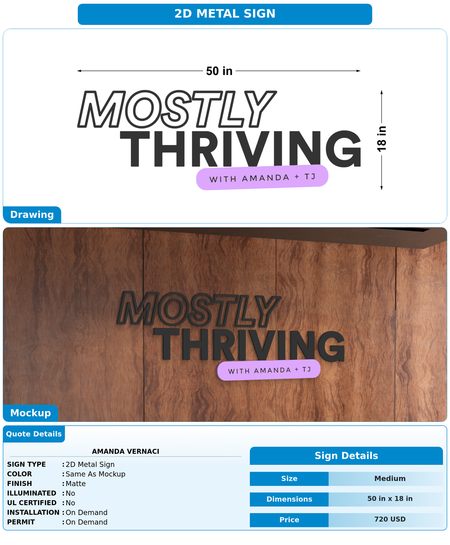 CUSTOM MOCKUP SIGN FOR Amanda Vernaci