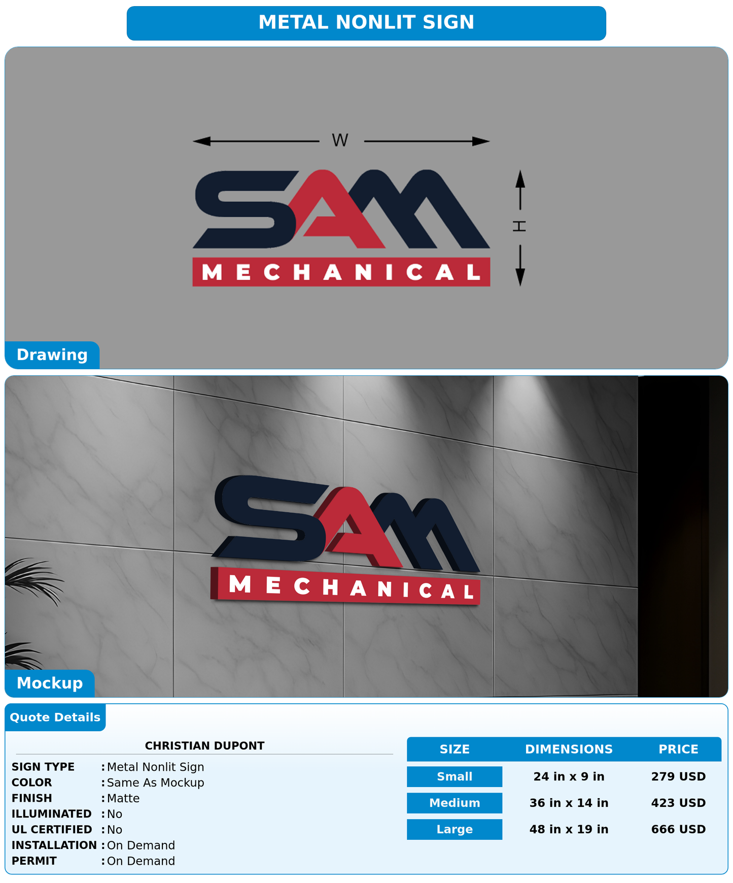 CUSTOM MOCKUP SIGN FOR Christian DuPont