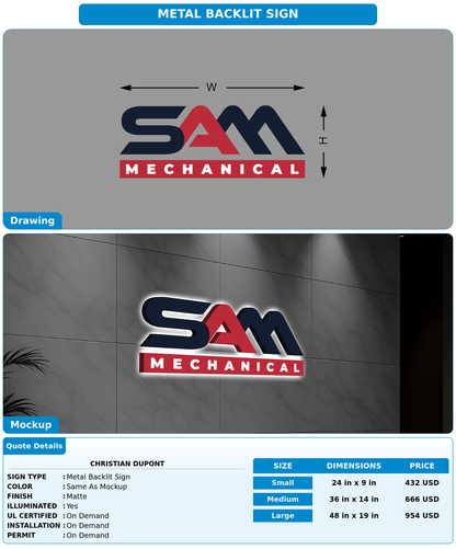 CUSTOM MOCKUP SIGN FOR Christian DuPont