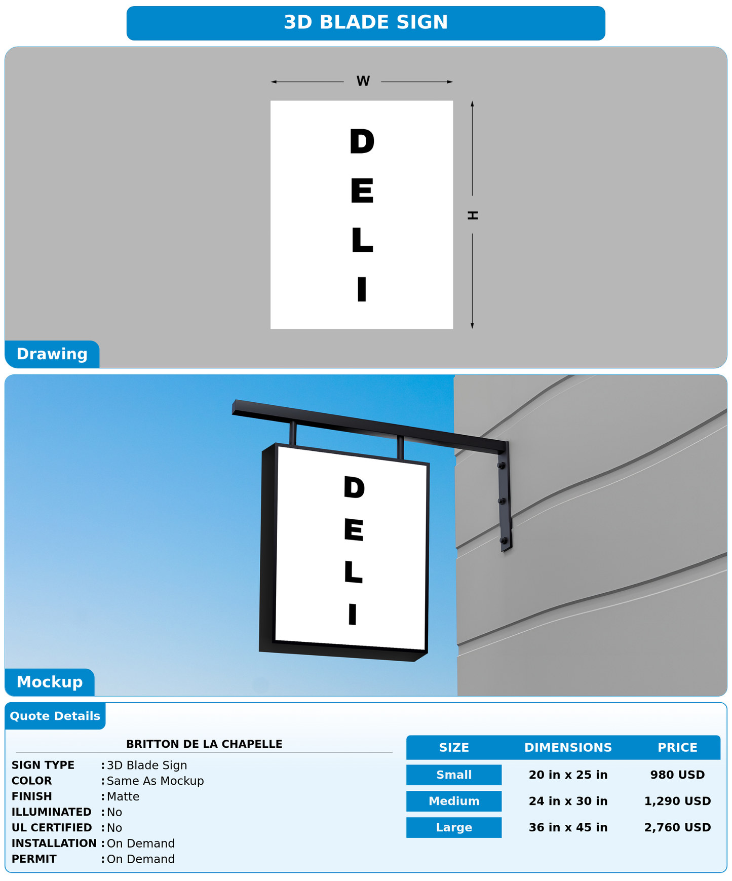 CUSTOM MOCKUP SIGN FOR Britton de la chapelle