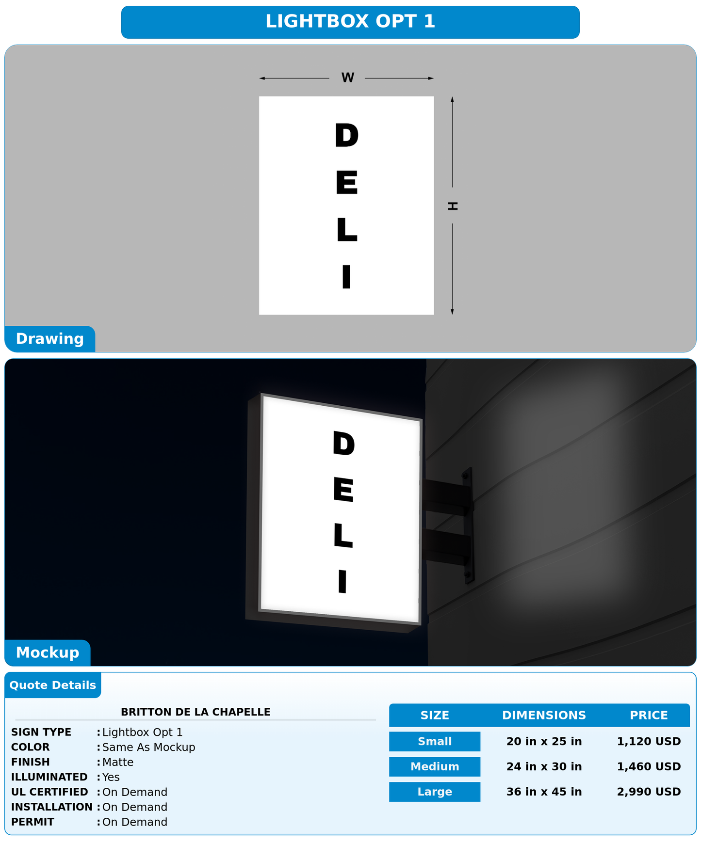 CUSTOM MOCKUP SIGN FOR Britton de la chapelle