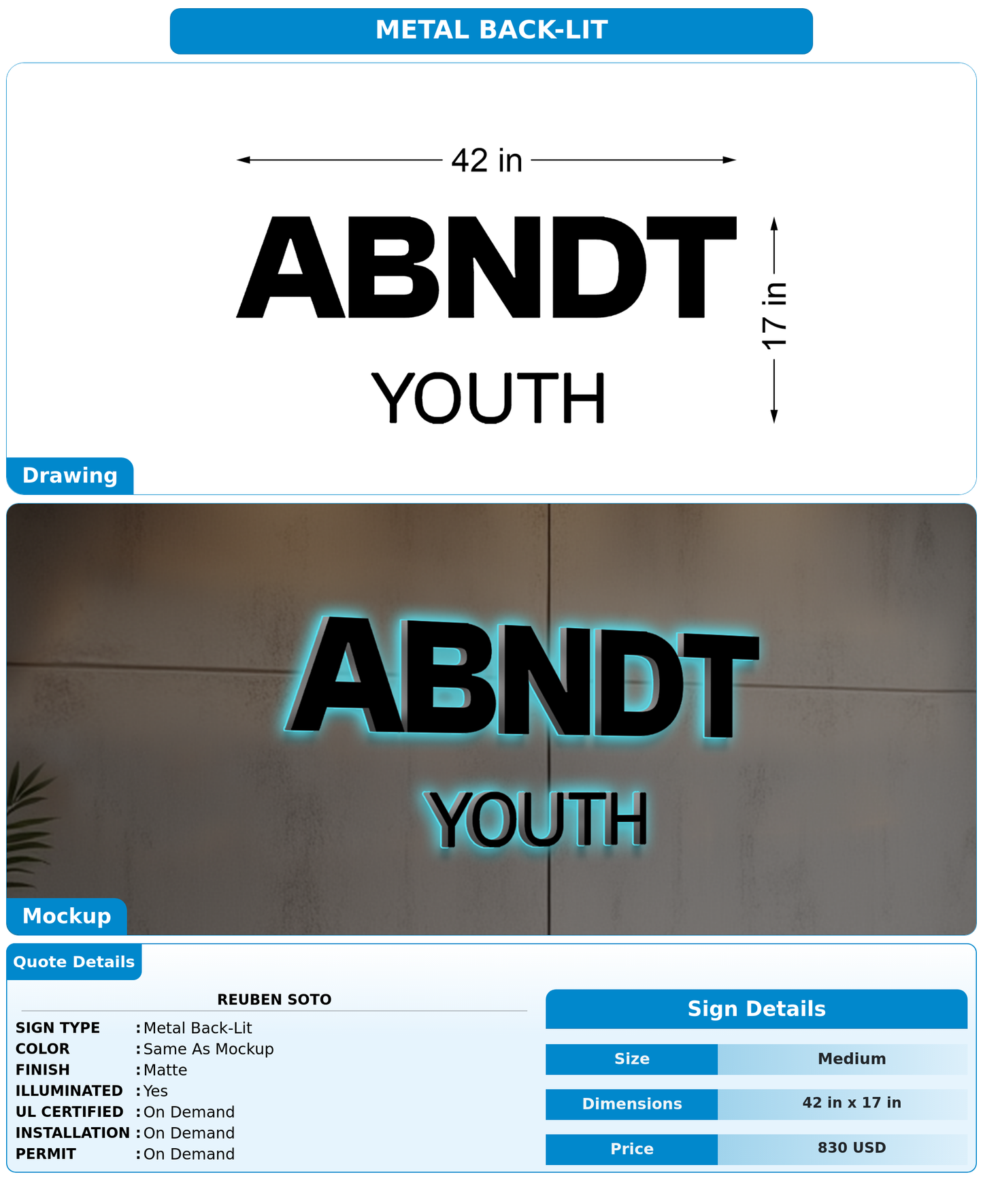 CUSTOM MOCKUP SIGN FOR Reuben Soto