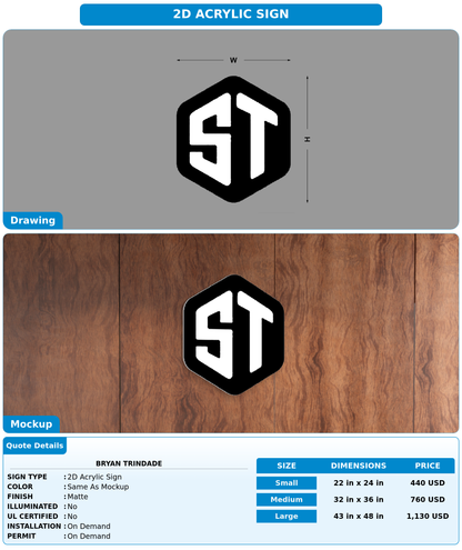 CUSTOM MOCKUP SIGN FOR Bryan Trindade