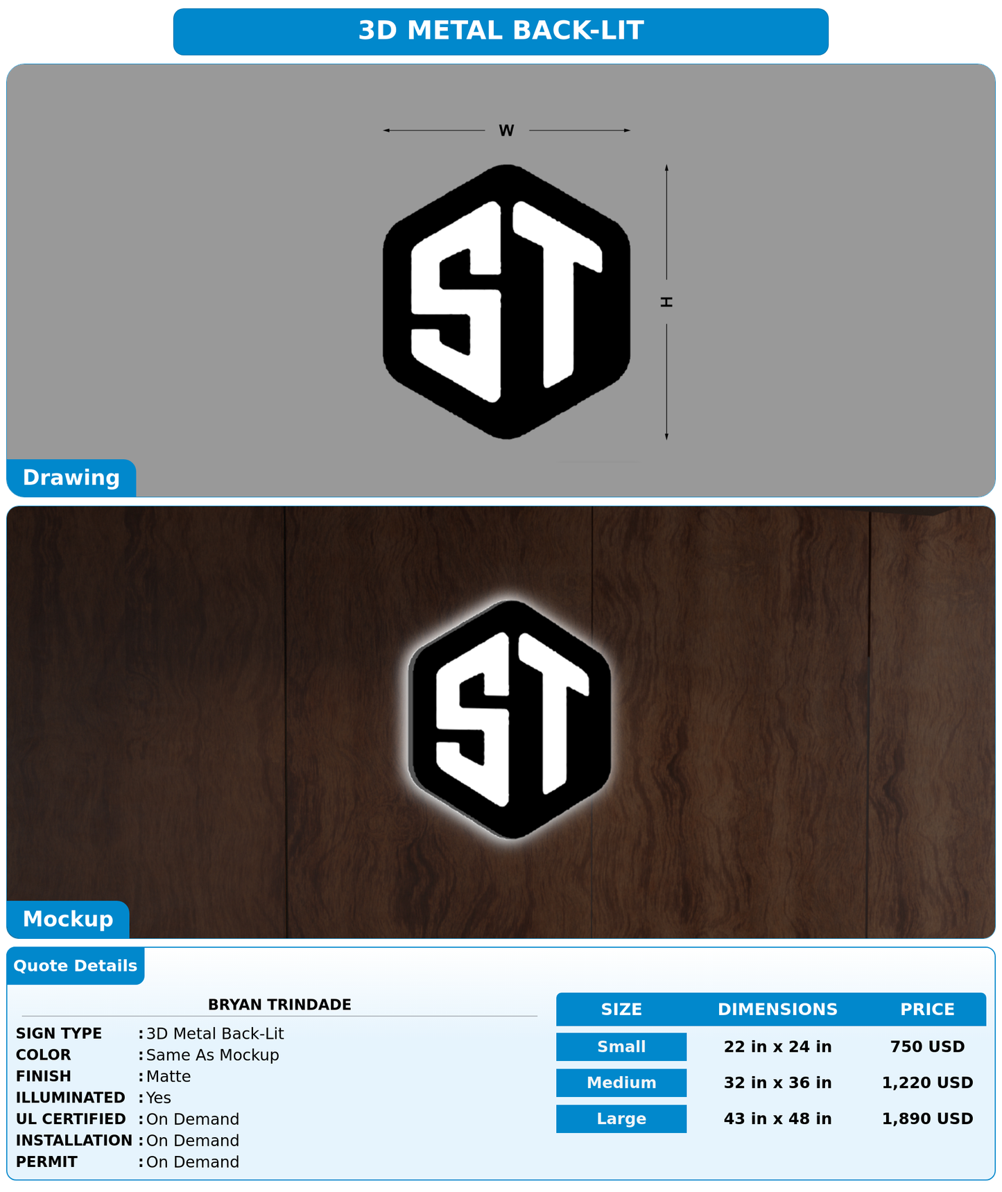 CUSTOM MOCKUP SIGN FOR Bryan Trindade