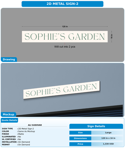CUSTOM MOCKUP SIGN FOR Ali sudovar
