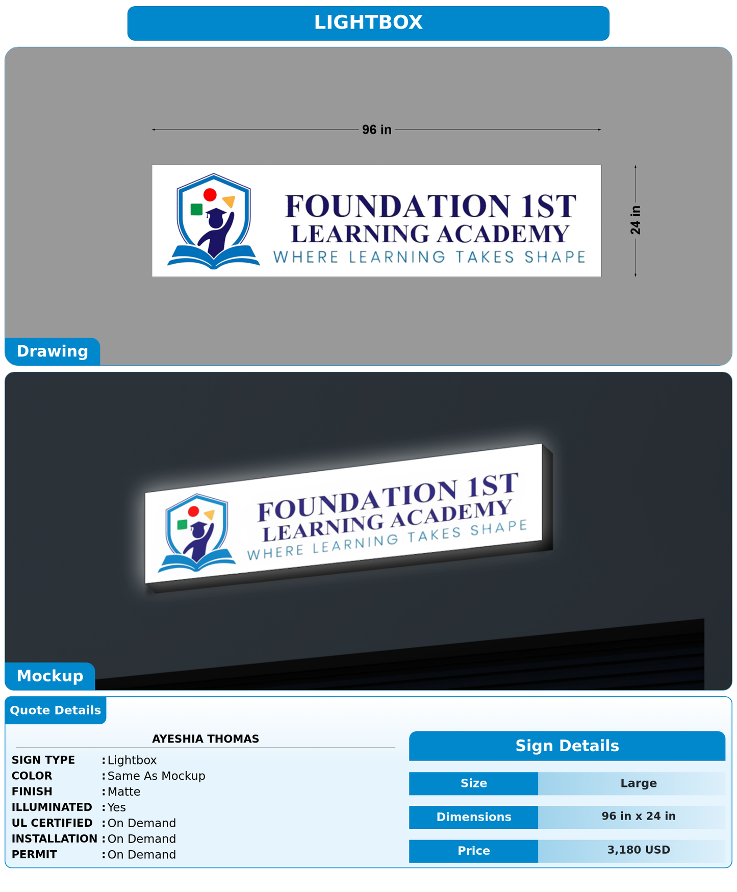 CUSTOM MOCKUP SIGN FOR Ayeshia Thomas
