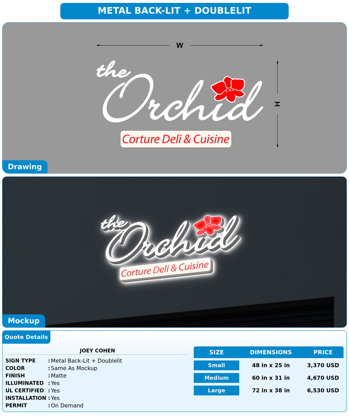 CUSTOM MOCKUP SIGN FOR joey cohen