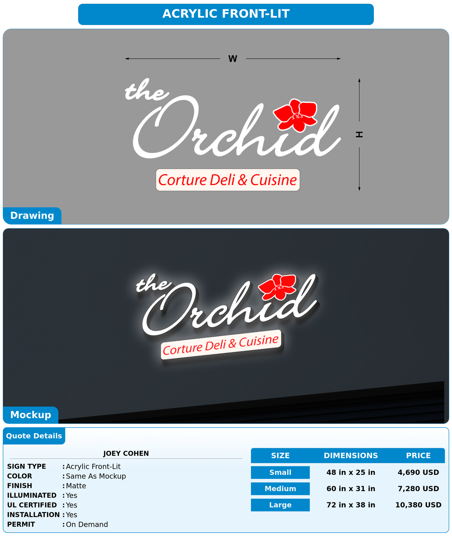 CUSTOM MOCKUP SIGN FOR joey cohen