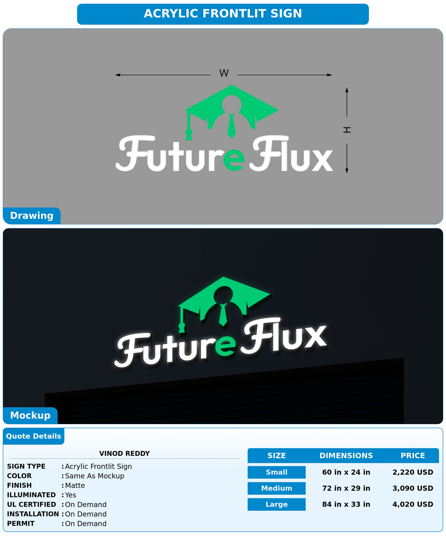 CUSTOM MOCKUP SIGN FOR Vinod Reddy
