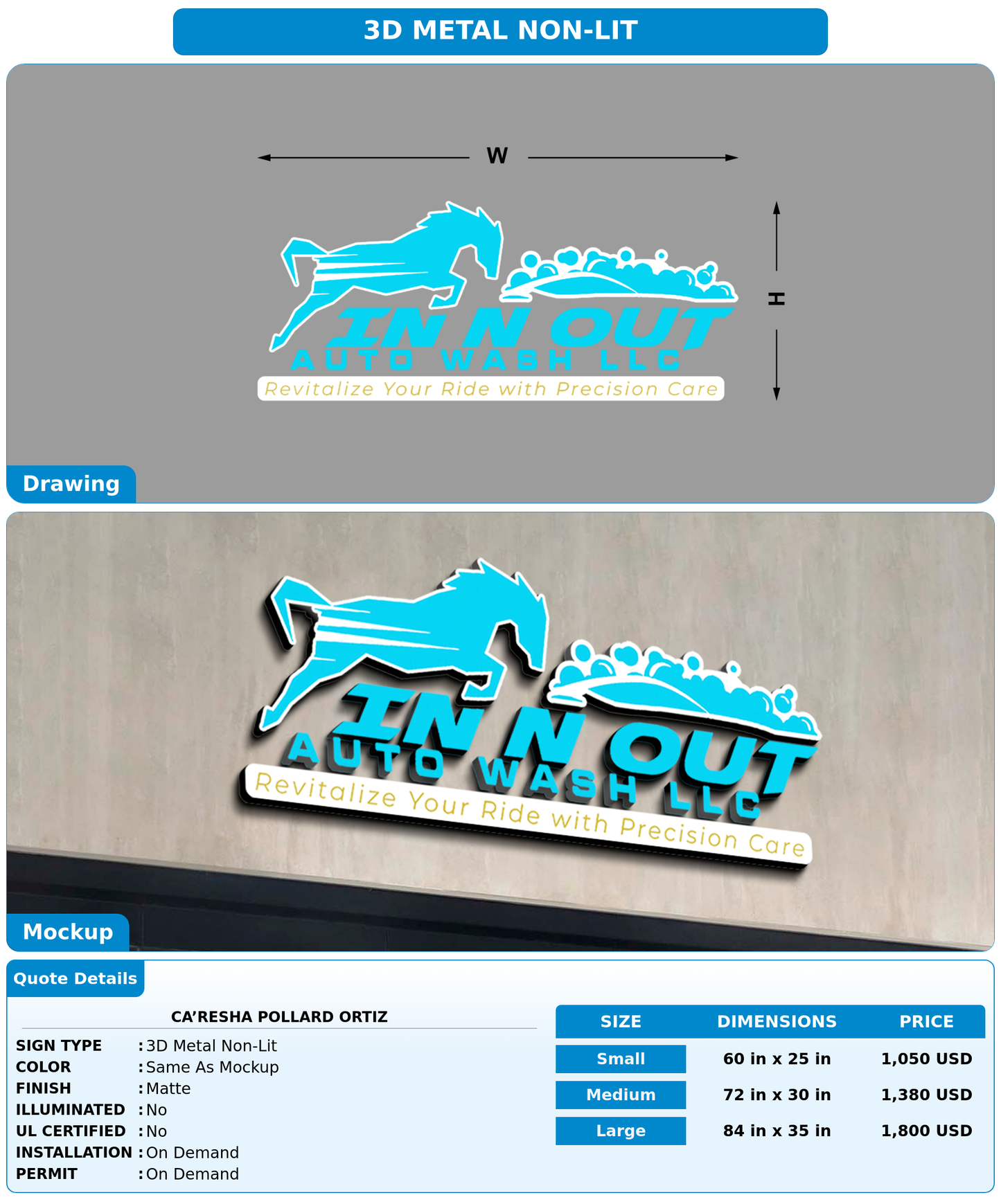 CUSTOM MOCKUP SIGN FOR Ca’Resha Pollard Ortiz