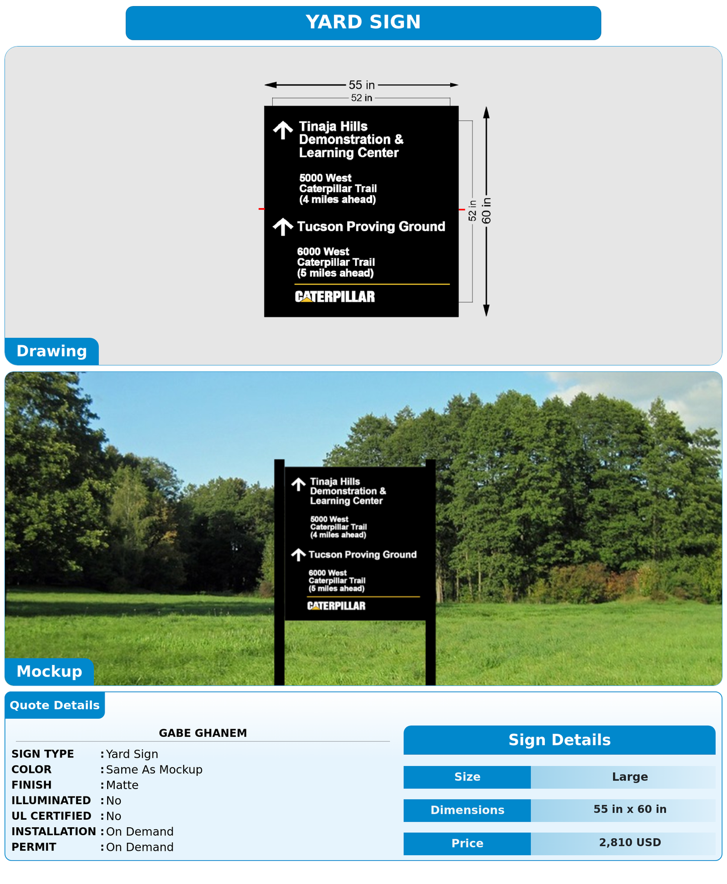 CUSTOM MOCKUP SIGN FOR Gabe Ghanem